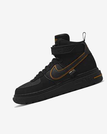 Nike Air Force 1 Negros Marrom Dorados Negros | MX 3001
